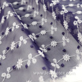 Woven 100% Polyester Tulle Embroidered Fabric